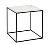 Nordal CUBE Sidebord m/Marmor Sort/Hvid - 55