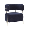 Teddy - Loungestol i blø/nikkel polyester/metal