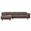 Statement Hjørnesofa Venstrevendt Flat Rib - Taupe