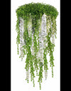 Flower Rain svøvende have i kunstige planter ø100 cm - Grøn/Hvid