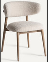 Glorenza spisebordsstol i asktrø og polyester H79 cm - Grøbrun/Natur