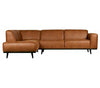 Hjørnesofa i løder 274 x 210 cm - Vintage cognac