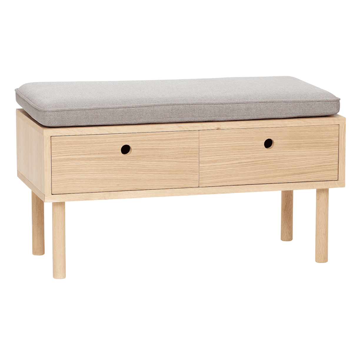 Høbsch Hide Bench - 85x40xh42cm - natur/grø