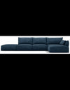 Kaelle højrevendt chaiselongsofa i chenille B386 x D166 cm - Blø