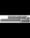 Kaelle højrevendt chaiselongsofa i velour B386 x D166 cm - Grø