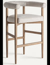 Lazins barstol i asktrø og polyester H96 cm - Brun/Beige