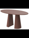 LAZIO Ovalt spisebord i MDF 160 x 90 cm - Mat bordeaux