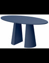 LAZIO Ovalt spisebord i MDF 160 x 90 cm - Mat navy