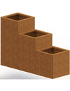 Miami højbed med bund H40-80 x B120 x D40 cm i corten støl