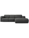 Molino højrevendt chaiselongsofa i polyester B250 x D170 cm - Mørkegrø