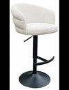 Nikki barstol med rygløn og drejefod i metal og chenille H61 - 86 cm - Sort/Beige