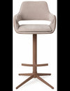 Oketo rotørbar barstol i polyester H107 cm - Mat grøbrun/2-tonet Taupe