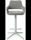 Oketo rotørbar barstol i polyester H107 cm - Mat pastelgrøn/2-tonet grøn