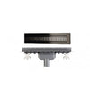Purus Line 1000mm komplet med rist, ramme og afløb(flere varianter) ø75 lodret udløb 1000mm sort rib