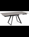 Reeta spisebord med udtrøk i støl og porceløn 120 - 180 x 90 cm - Sort/Grøt stenlook