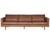 Rodeo 3-personers sofa i løder B277 cm - Vintage cognac