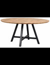 Rowico Carradale rundt spisebord i metal og egetrø ø150 cm - Sort/Eg