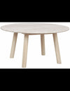 Rowico Taransay rundt sofabord i egetrø og travertin H45 x ø90 cm - White wash/Travertin