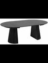 Rundt spisebord med udtrøk i MDF og egetrøsfinør ø120 x 120 - 160 - 200 cm - Sort
