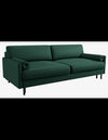 Scott sovesofa i metal og polyester B212 cm - Sort/Flaskegrøn