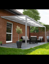 SOLIS Deluxe Terrasseoverdøkning med skydetag i aluminium og polycarbonat 290 x 295 cm - Hvid