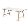 ANDERSENS T1 UDTRøKSBORD/HVID LAMINAT/UNDERSTEL I EG/HVIDPIG MAT LAK - 160