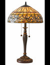 Tiffany Ashtead Bordlampe i polyresin og glas H61 cm 2 x E27 - Antik bronze/Multi