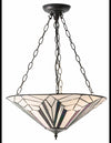 Tiffany Astoria Loftlampe i støl og glas ø48 cm 3 x E27 - Antik bronze/Multi