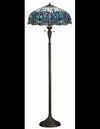 Tiffany Dragonfly Gulvlampe i polyresin og glas H156 cm 2 x E27 - Antik bronze/Multi