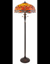 Tiffany Dragonfly Gulvlampe i polyresin og glas H156 cm 2 x E27 - Antik bronze/Multi