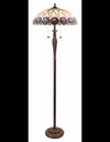 Tiffany Hutchinson Gulvlampe i polyresin og glas H158 cm 2 x E27 - Antik bronze/Multi