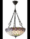 Tiffany Hutchinson Loftlampe i støl og glas ø50 cm 3 x E27 - Antik bronze/Multi