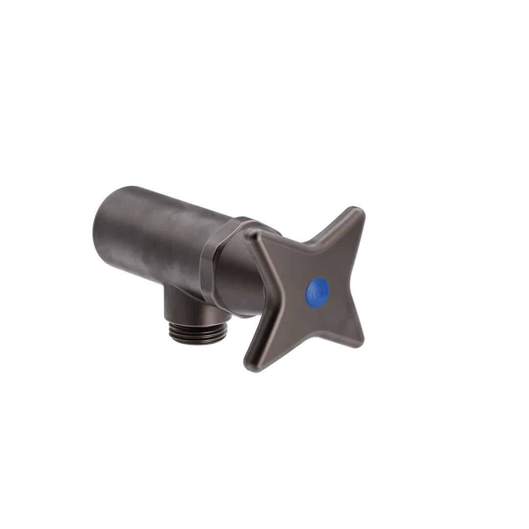 Toni Copenhagen Krydsgreb 1/2&quot; aftapventil med vandret spindel - bruneret messing